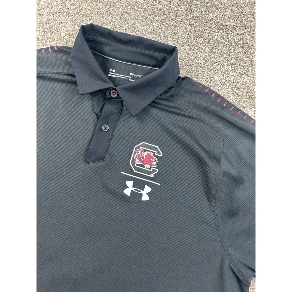 Under Armour South Carolina Gamecocks HeatGear Polo Mens Medium Black #0705